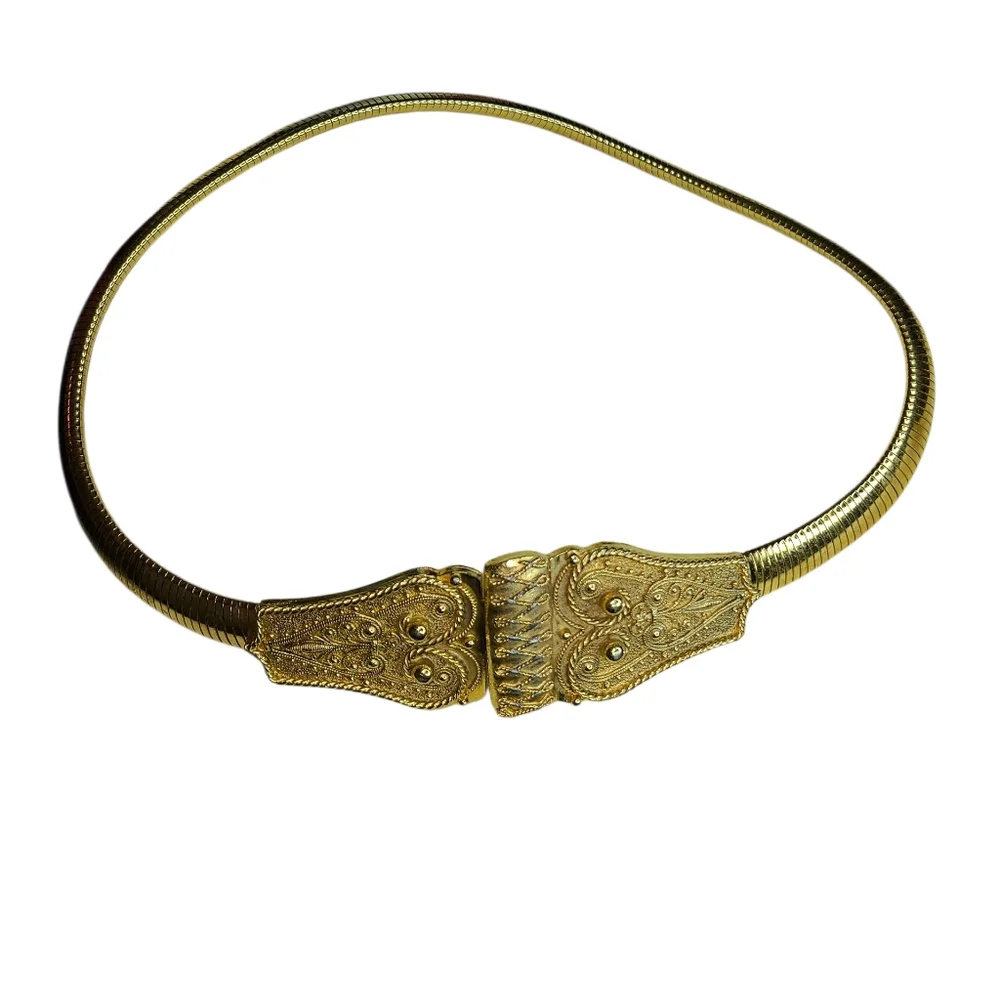 Vintage ACCESSOCRAFT NYC Gold Tone Stretch Belt